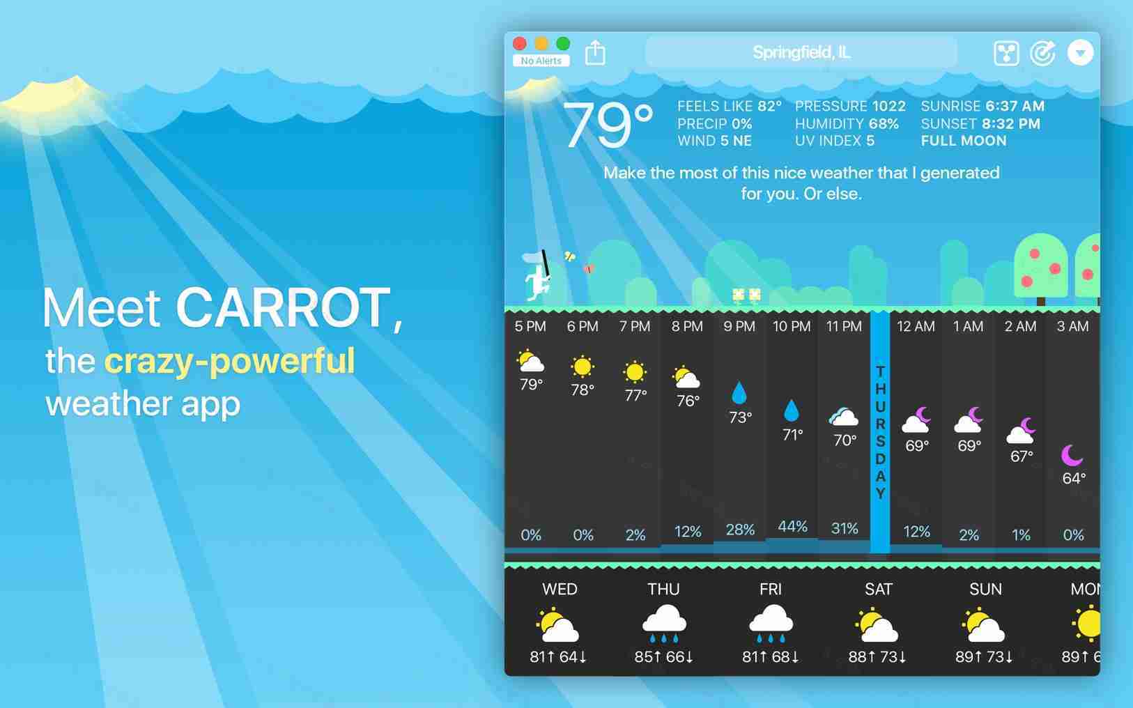 CARROT Weather For Mac v4.15.17 天气预报软件